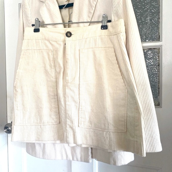 H&M Other - Blazer and mini skirt suit in cream corduroy